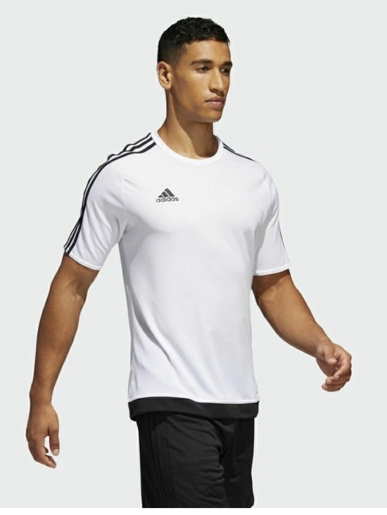 adidas Other - adidas Vintage Bright White Soccer Jersey w Iconic 3 Stripe Shoulder Accents